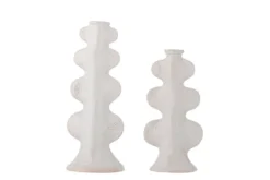 Kerzenhalter Lima – Weißes Steingut (2-teiliges Set)