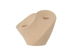 Kerzenhalter Loran – Steingut in Natur mit grafischer Form