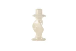 Kerzenhalter Medelin - Ø6 cm aus Steinzeug in der Farbe Beige