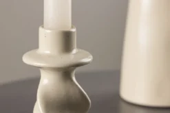 Kerzenhalter Medelin - Ø6 cm aus Steinzeug in der Farbe Beige