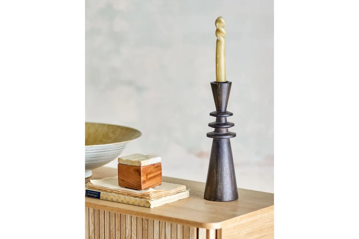 Kerzenhalter „Nerith“ – Schwarzes Mangoholz