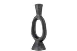 Kerzenhalter Noah – schwarzes Polyresin mit roher Metalloptik