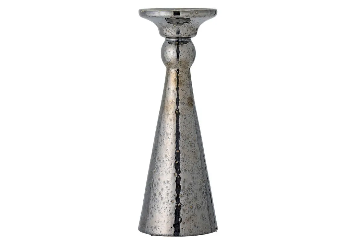 Kerzenhalter Noam – schwarze Keramik mit metallischer Glasur