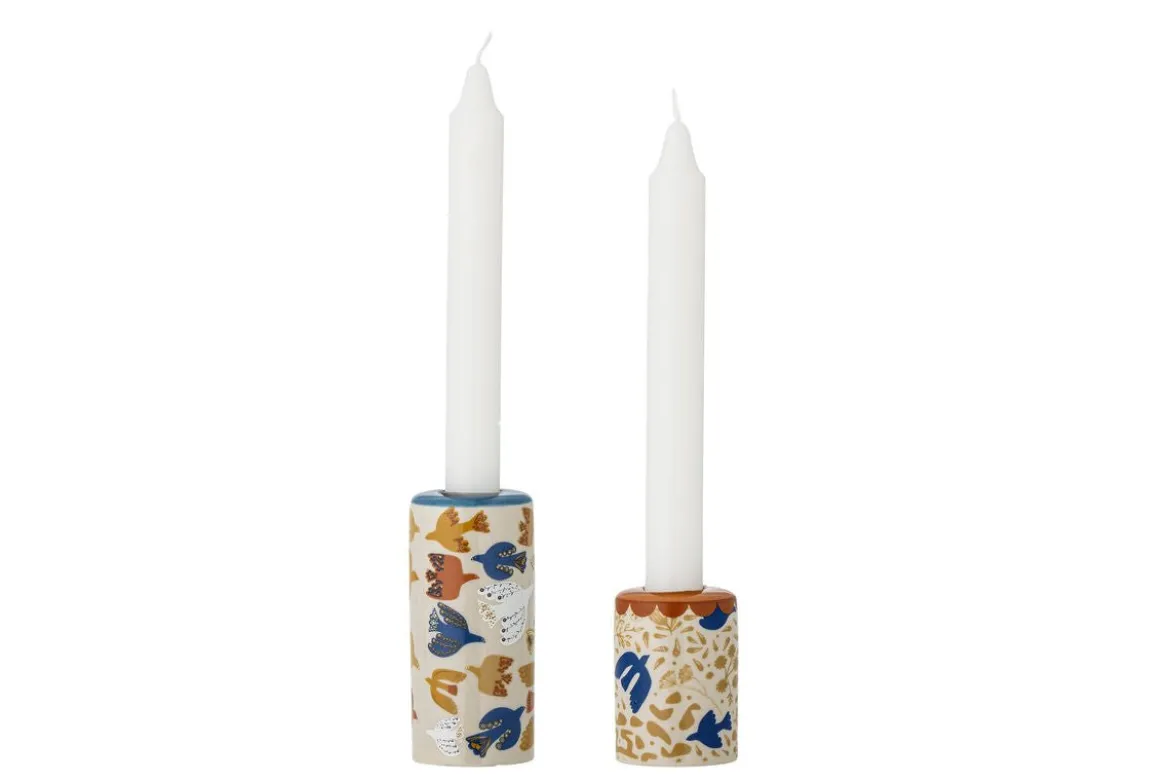 Kerzenhalter Relio – Steingut in Bunt(2er-Set)