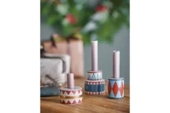 Kerzenhalter-Set Druma – Steingut, bunt (3er-Set)