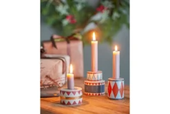 Kerzenhalter-Set Druma – Steingut, bunt (3er-Set)