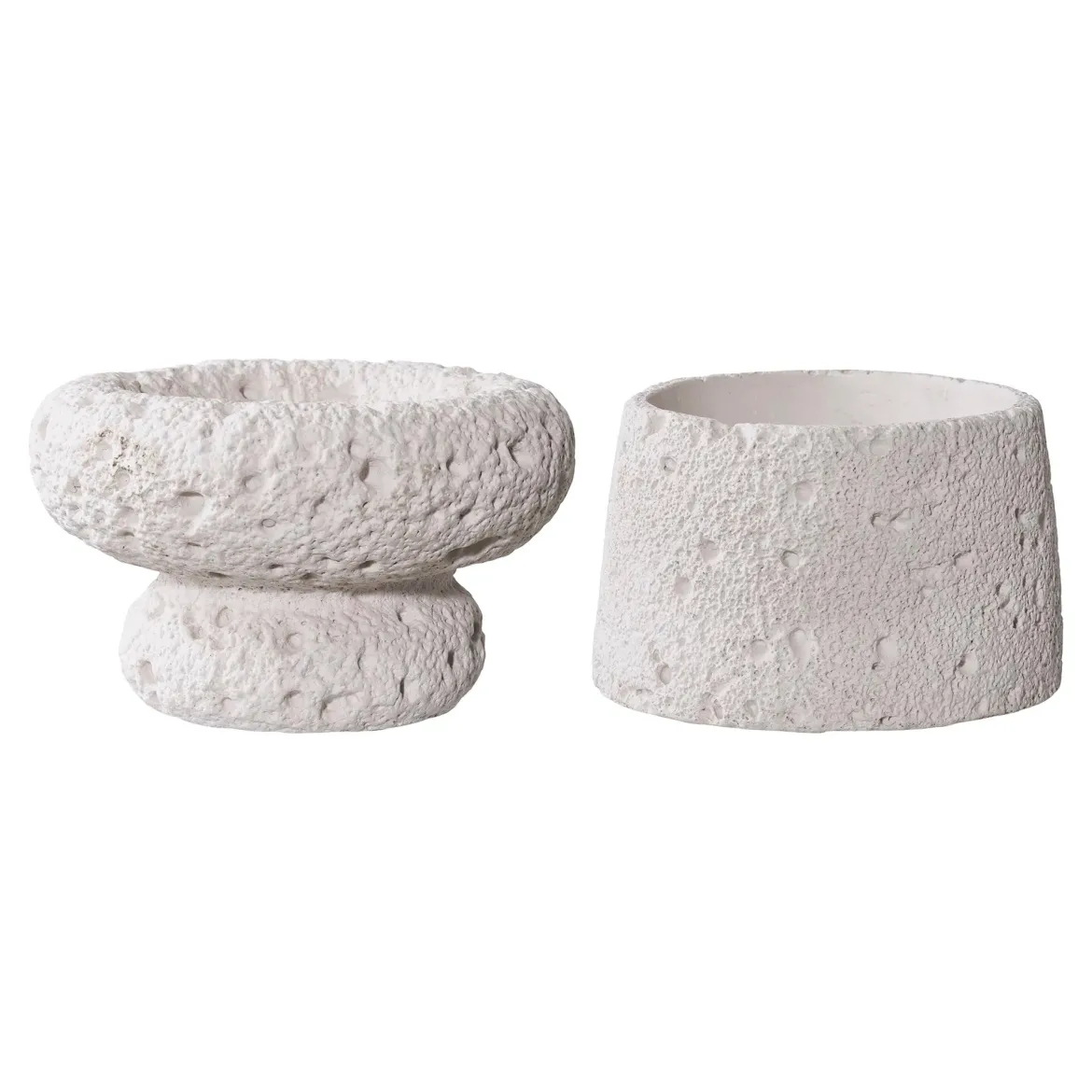 Kerzenhalter-Set „Lunaro Duo“ – Zement in Grau