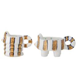 Kerzenhalter-Set Misu – handbemaltes Steingut in verschiedenen Farben (2er-Set)