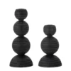 Kerzenhalter-Set Sore – Schwarz lackiertes Kiefernholz (2er-Set)