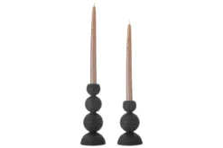 Kerzenhalter-Set Sore – Schwarz lackiertes Kiefernholz (2er-Set)