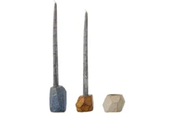 Kerzenhalter Set (3-teilig) "Blessure" - aus Steingut