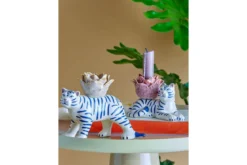 Kerzenhalter-Set Tigris – handbemaltes Steingut (2er-Set)