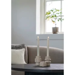 Kerzenhalter-Set "Traverno Duo" – Naturstein-Design aus Travertin