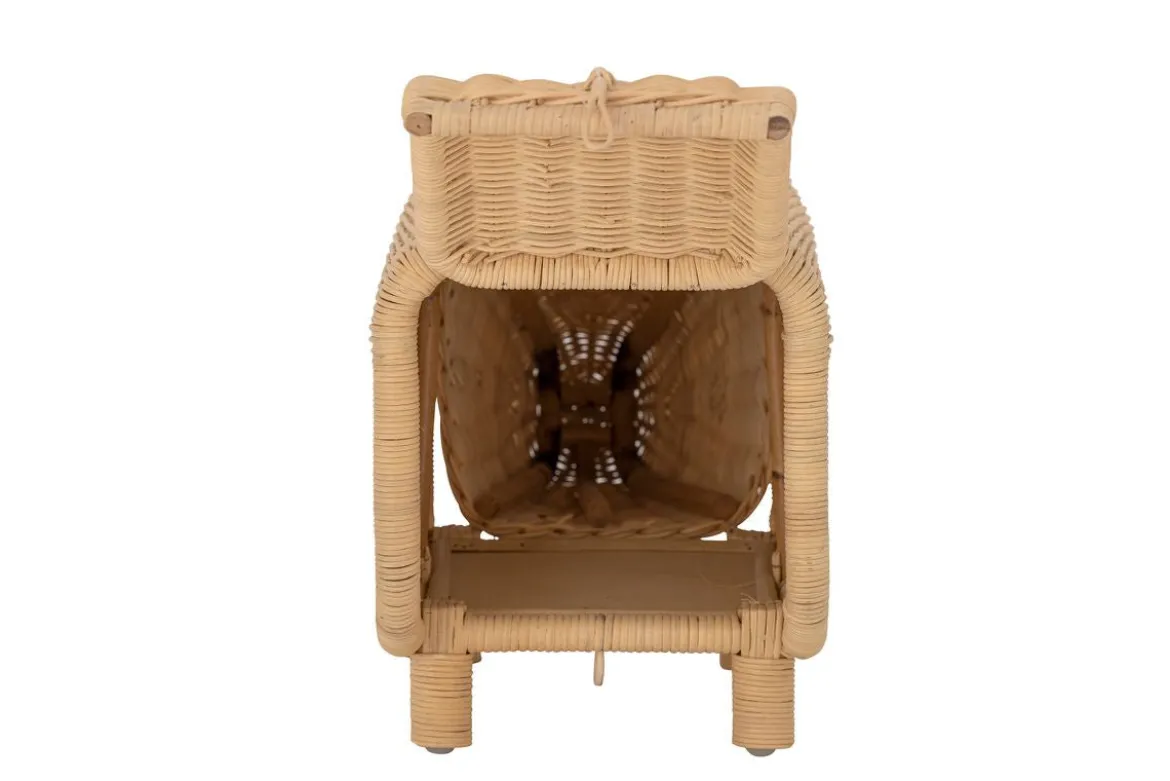 Kinder Aufbewahrungshocker Dani - handgefertigtes Nashorn aus Rattan mit Stauraum