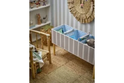 Kinder Bücherregal Mila - in Braun mit weißen Streifen für Bücher & Spielzeug