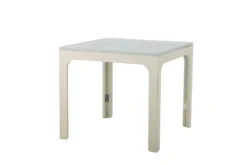 Kinder Beistelltisch Luana - Klappbarer Tisch in Grau-Beige mit lackierter Oberfläche