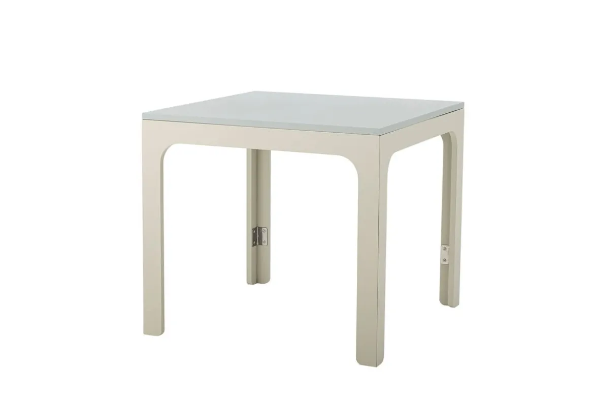 Kinder Beistelltisch Luana - Klappbarer Tisch in Grau-Beige mit lackierter Oberfläche