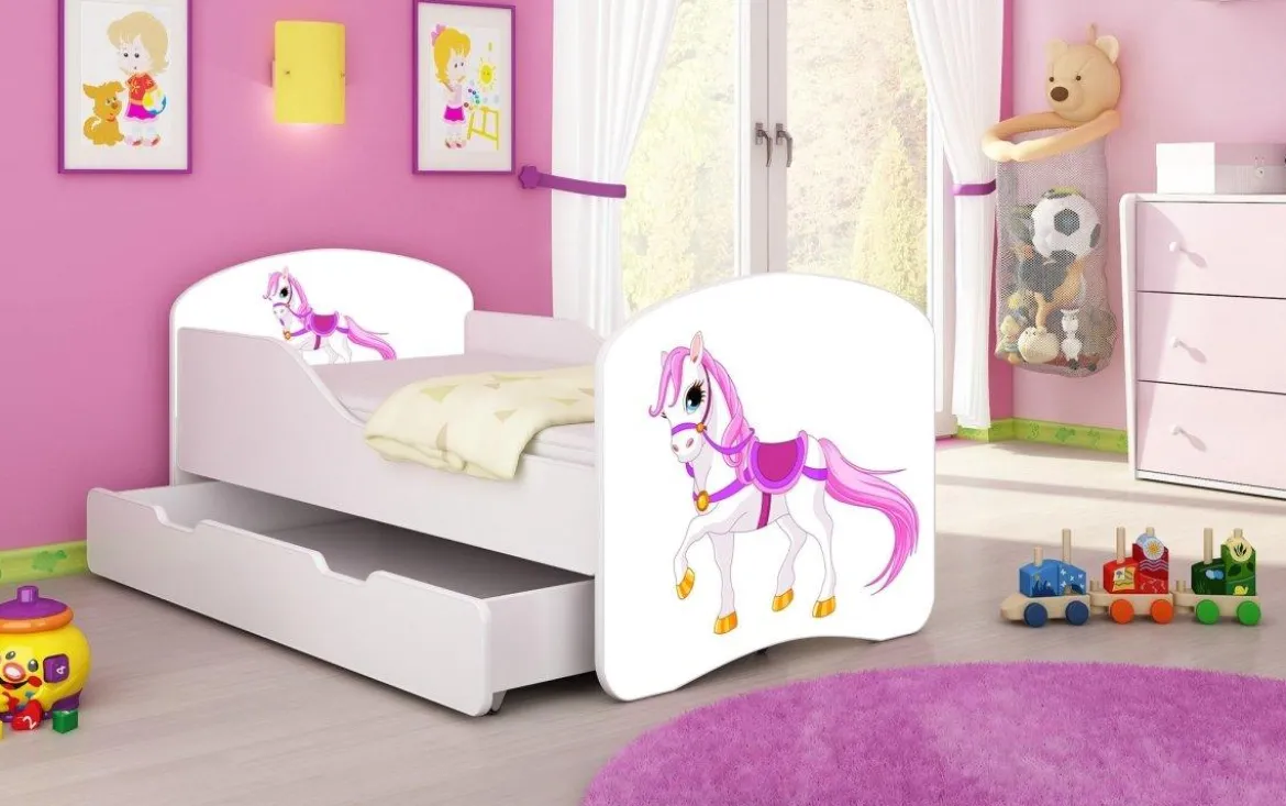 Kinderbett Luna mit Stauraum und verschiedenen Motiven