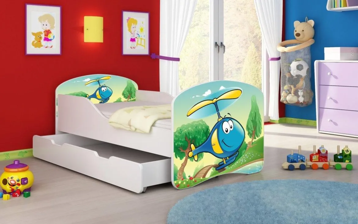 Kinderbett Luna mit Stauraum und verschiedenen Motiven