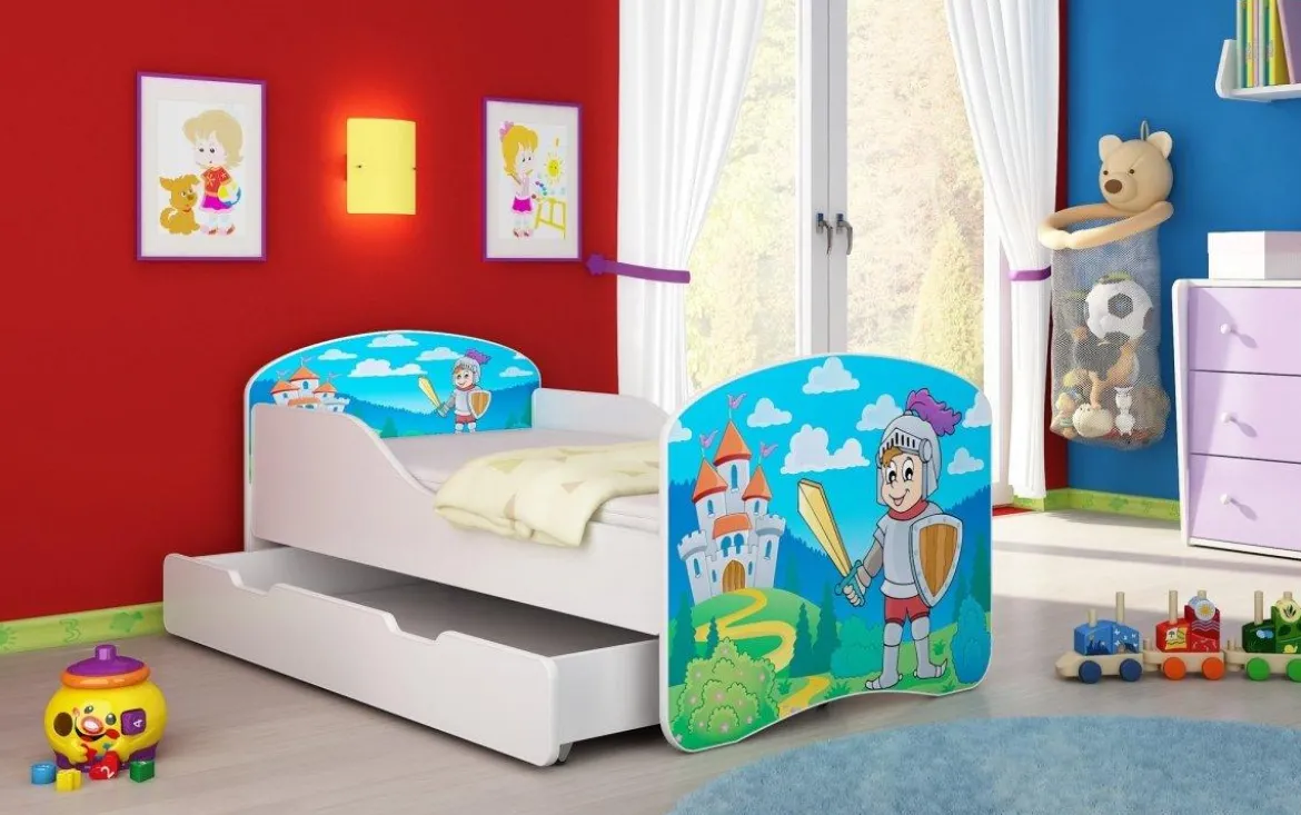 Kinderbett Luna mit Stauraum und verschiedenen Motiven