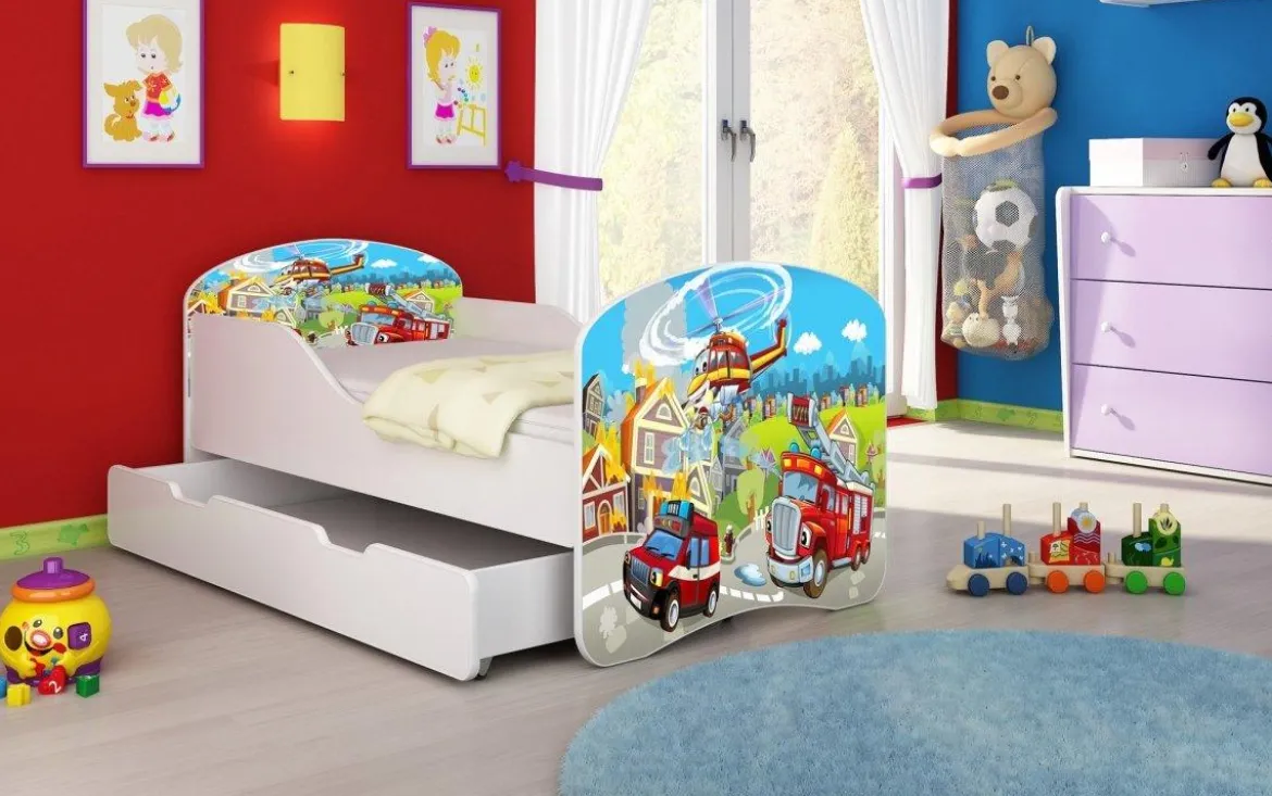 Kinderbett Luna mit Stauraum und verschiedenen Motiven