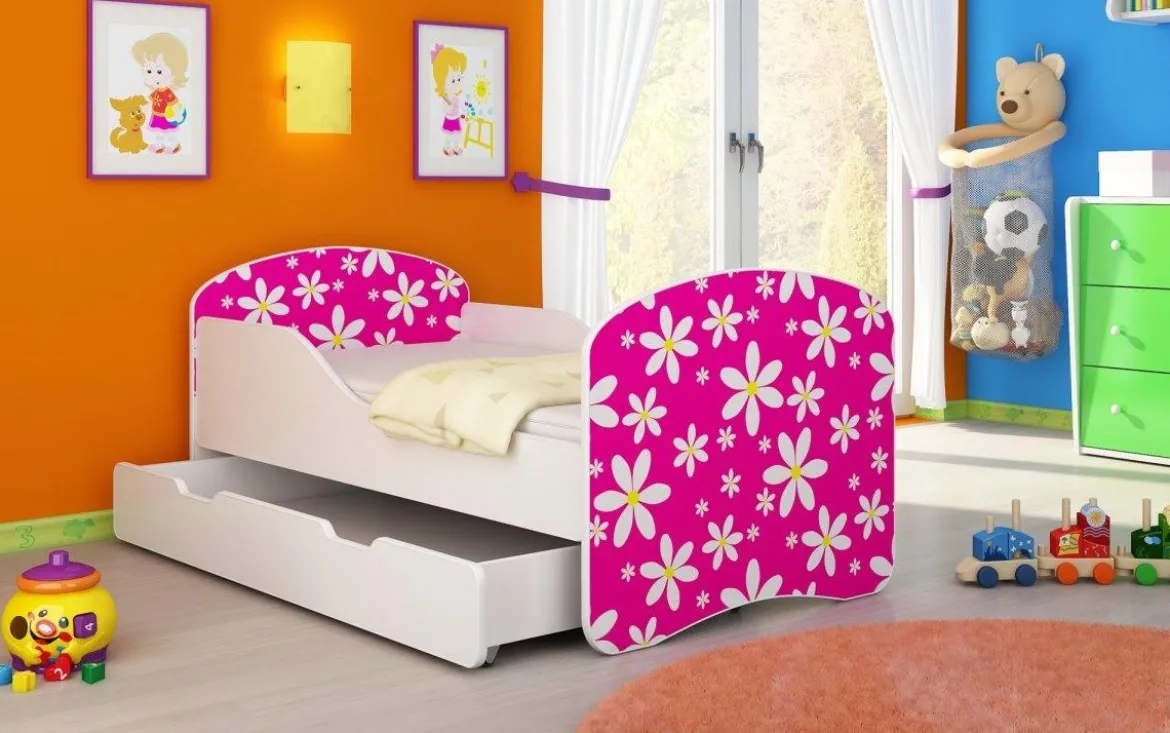 Kinderbett Luna mit Stauraum und verschiedenen Motiven