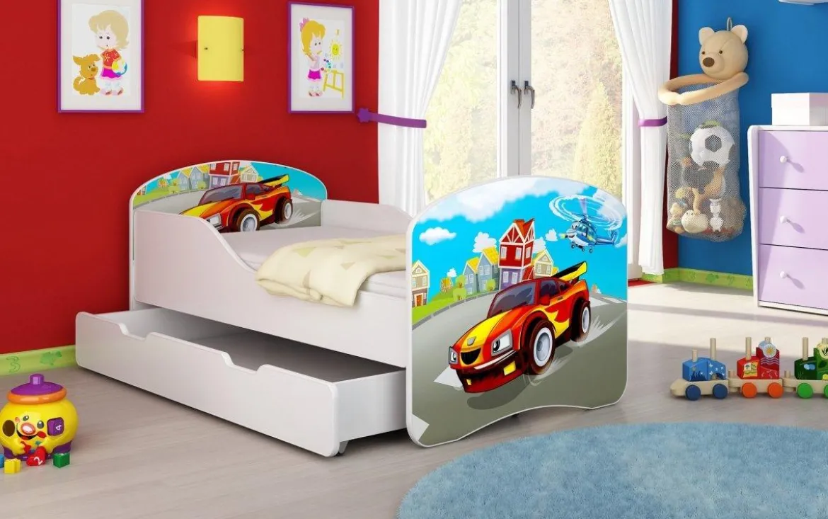 Kinderbett Luna mit Stauraum und verschiedenen Motiven