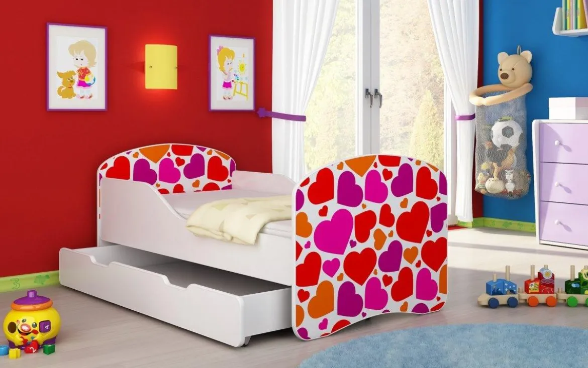 Kinderbett Luna mit Stauraum und verschiedenen Motiven