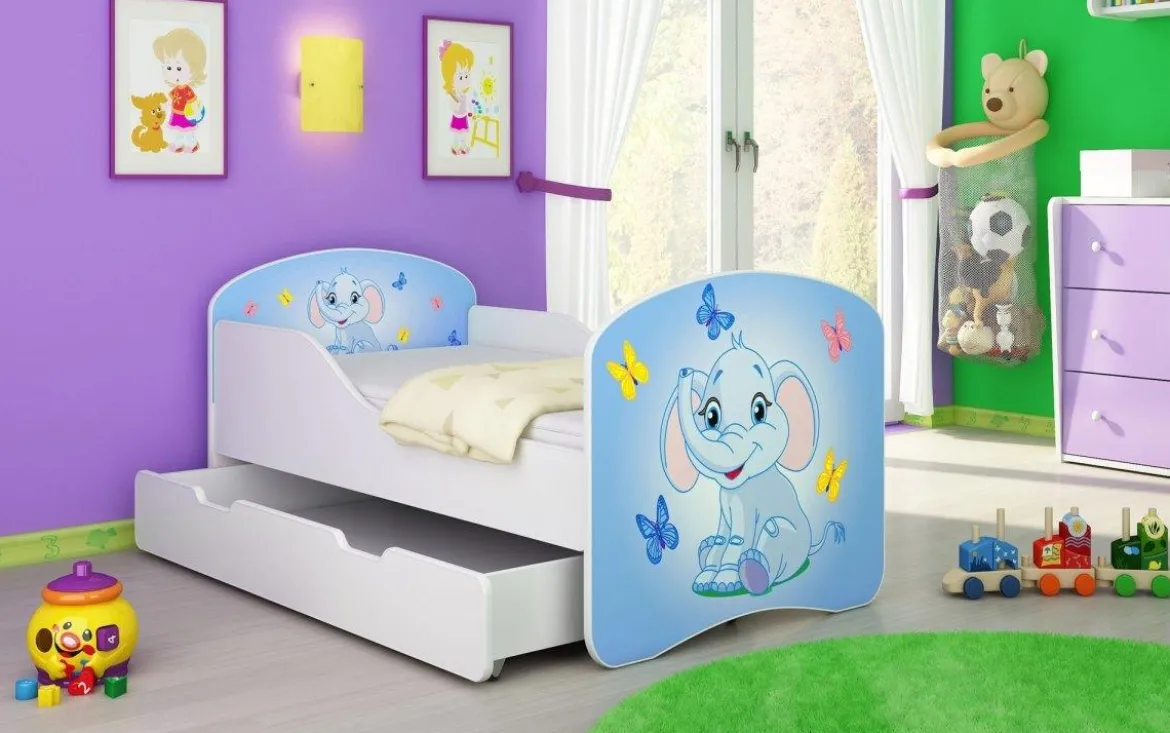 Kinderbett Luna mit Stauraum und verschiedenen Motiven