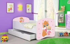 Kinderbett Luna mit Stauraum und verschiedenen Motiven