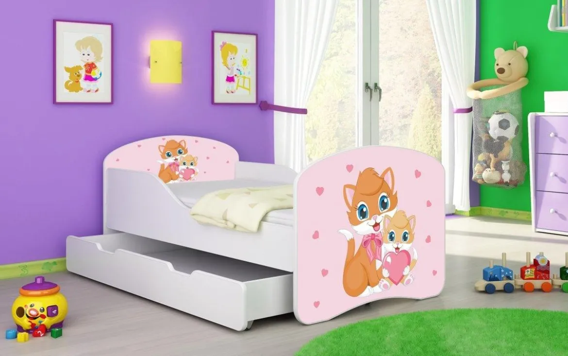Kinderbett Luna mit Stauraum und verschiedenen Motiven