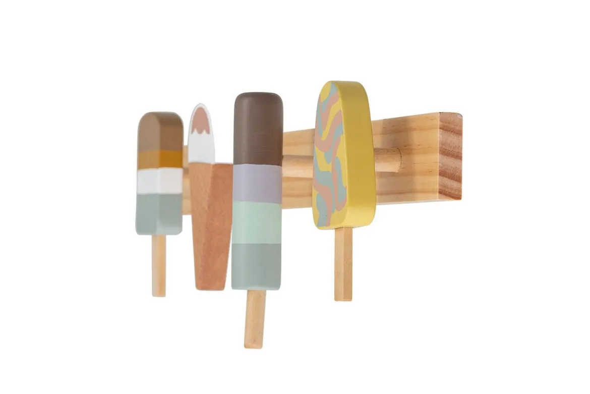 Kinder Garderobe Vika – in Holzoptik mit Eistüten-Motiv