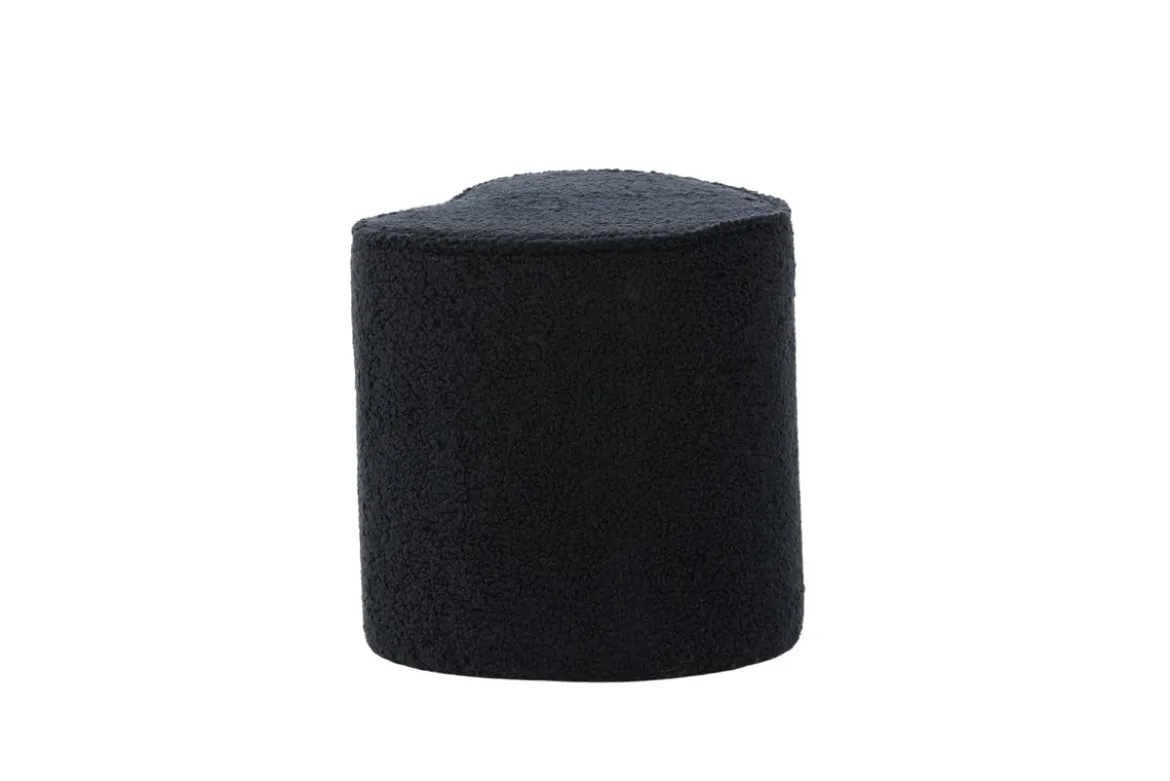 Kinderhocker Luma – Herzförmiger Hocker in Schwarz