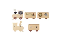 Kinderregal Ariel - Holzregal in Zugform mit Tiermotiven für Kinderzimmer