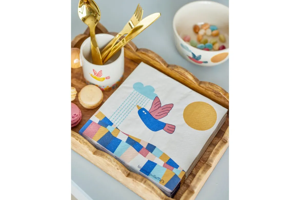 Kinder-Servietten „Birdy“ – Naturfarbenes Papier (20er-Set)