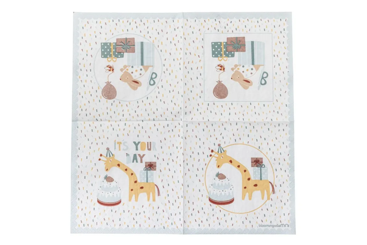 Kinder-Servietten „Party Friends“ – Blaues Papier (20er-Set)