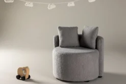 Kindersessel Lunno – Kuscheliger Teddy-Sessel in Grau
