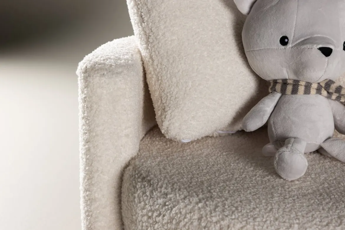 Kindersessel Lunno – Kuscheliger Teddy-Sessel in Weiß