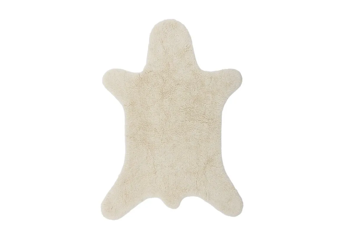 Kinder-Teppich „Björn“ – Weißer Wollteppich in Bärenform