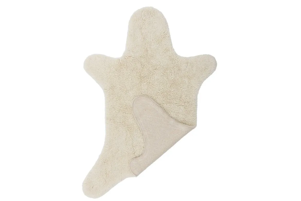 Kinder-Teppich „Björn“ – Weißer Wollteppich in Bärenform