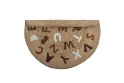 Kinder-Teppich „Letter“ – Naturfarbener Juteteppich