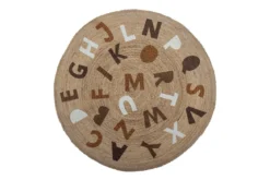 Kinder-Teppich „Letter“ – Naturfarbener Juteteppich
