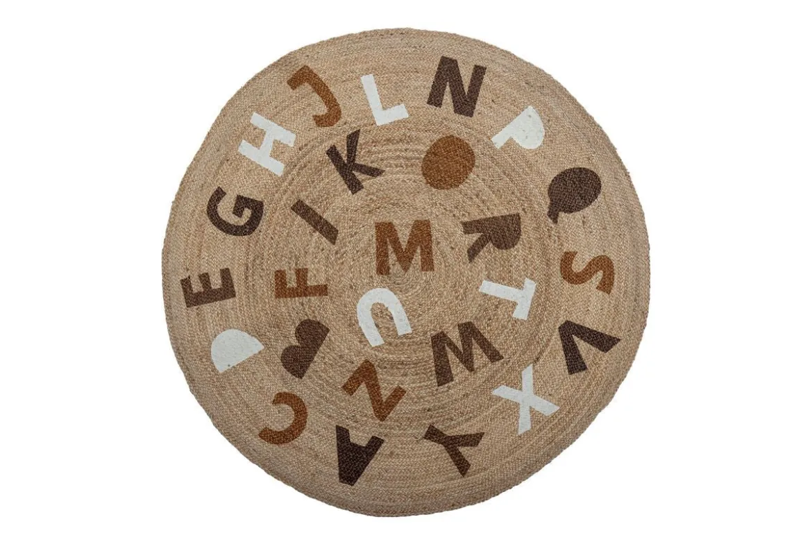Kinder-Teppich „Letter“ – Naturfarbener Juteteppich