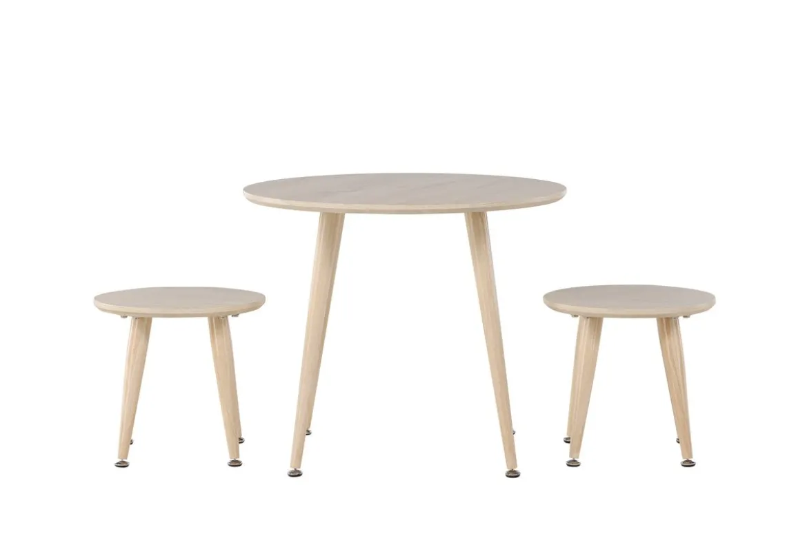 Kindertisch-Set Nordi – Tisch & 2 Hocker im skandinavischen Design