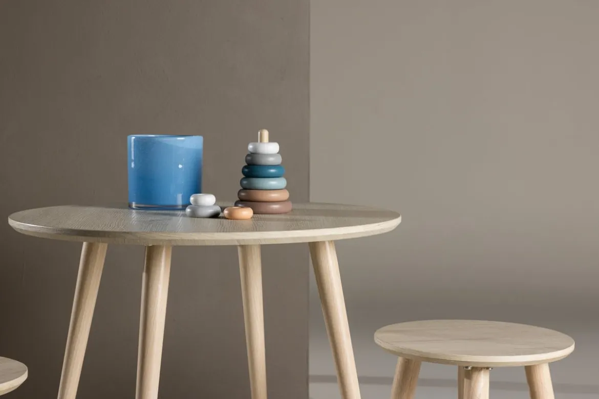 Kindertisch-Set Nordi – Tisch & 2 Hocker im skandinavischen Design