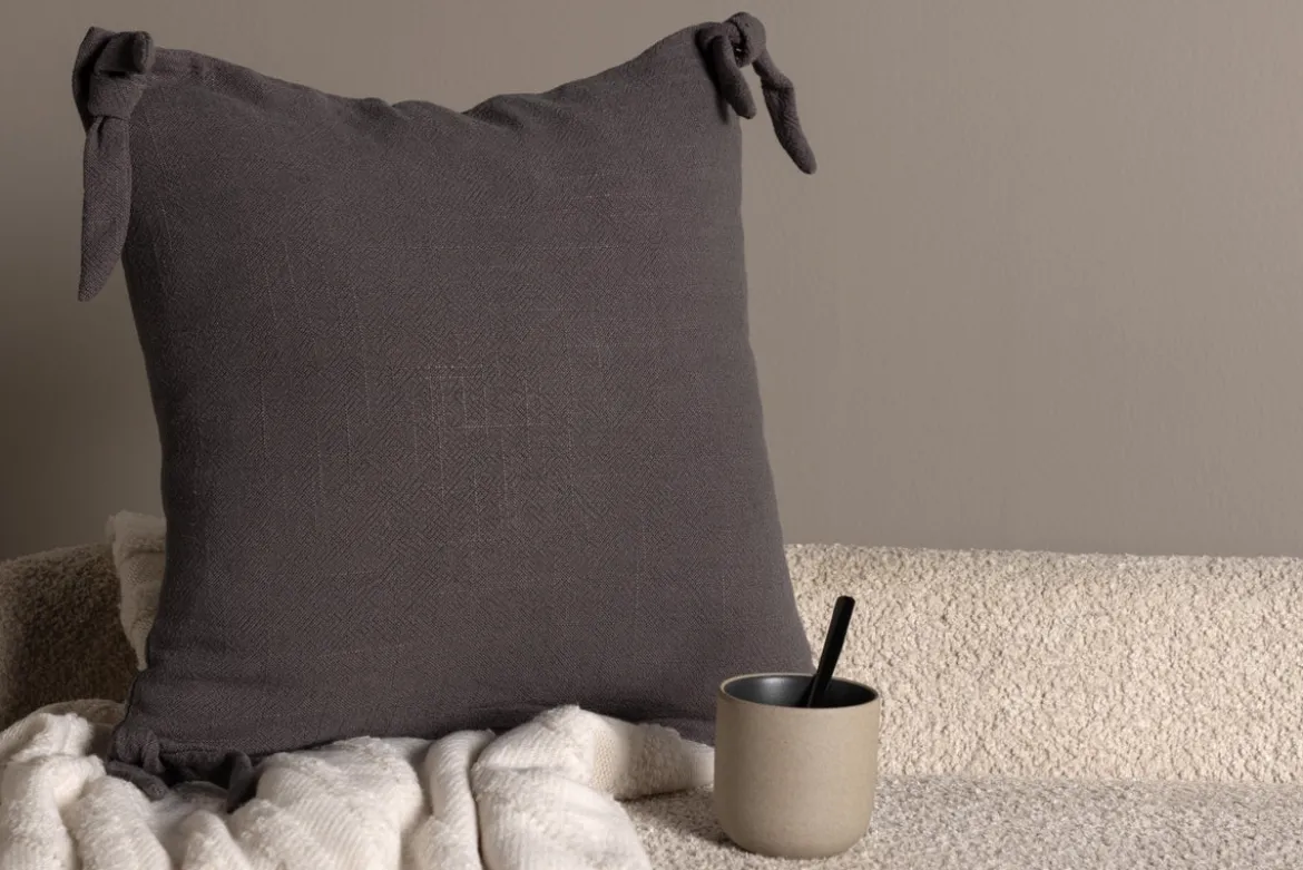 Kissenbezug Ambiente - 40x40 cm in Beige, Dunkelgrau und Weiß