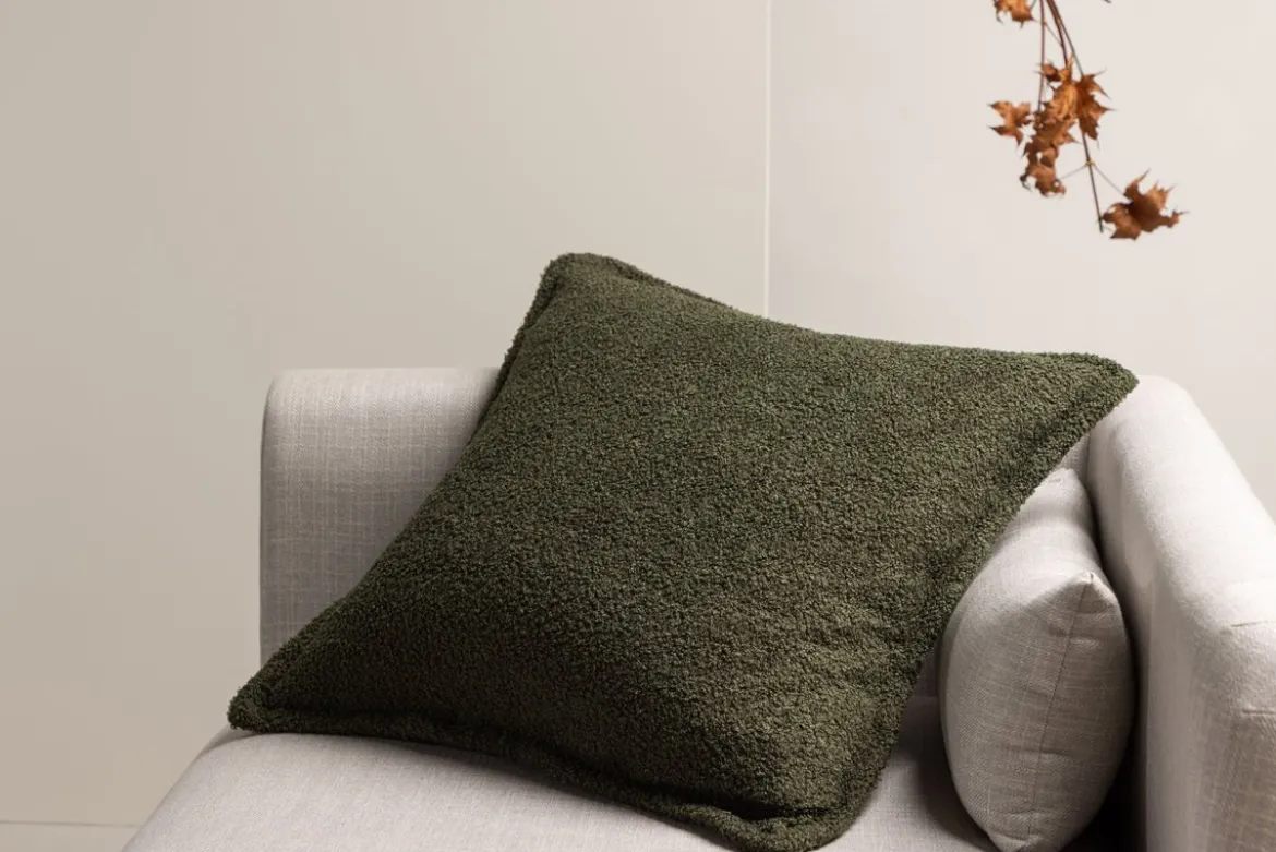 Kissenbezug Nature - 60x60 cm in Beige, Braun und Dunkelgrün