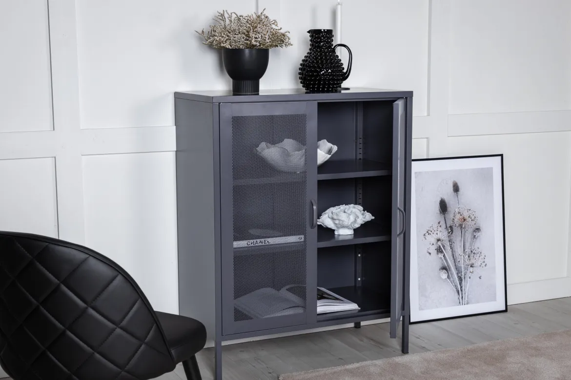 Kommode Linje – In Grau mit zwei Türen
