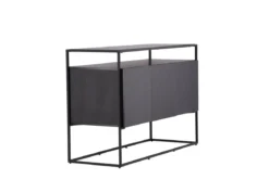 Kommode Merivo – Schwarz, Industrial Chic mit offenem Rahmen