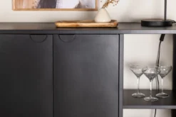 Kommode Nerano – Schwarz, Industrial mit modernem Loft-Charme